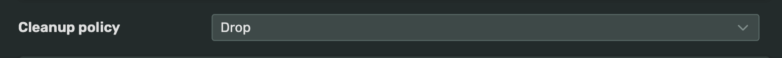 Screenshot of the cleanup policy configuration