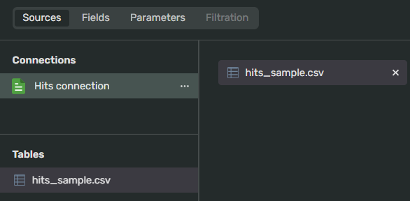 dataset-table-and-connection